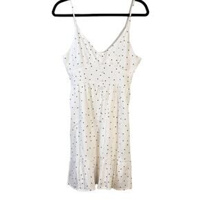 GILLI Dress Women's S White Black Polka Dot Y2K Baby Doll Empire Waist Coquette